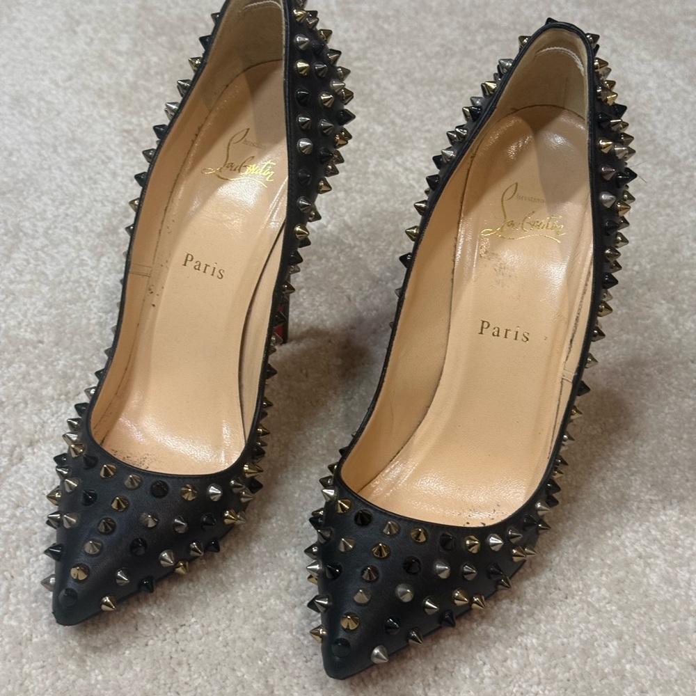 Christian Louboutin Black Spiked Heels